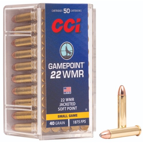 CCI 22 WMR 40gr Gamepoint JSP 50rd Box CCI 22 WMR 40gr Gamepoint JSP 50rd Box