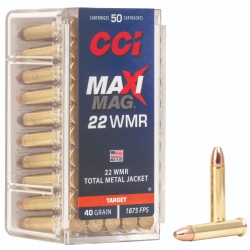 CCI 22 WMR 40gr Maxi-Mag TMJ 50rd Box CCI 22 WMR 40gr Maxi-Mag TMJ 50rd Box